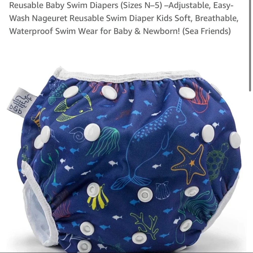 Blue Sea Friends Swim Diaper